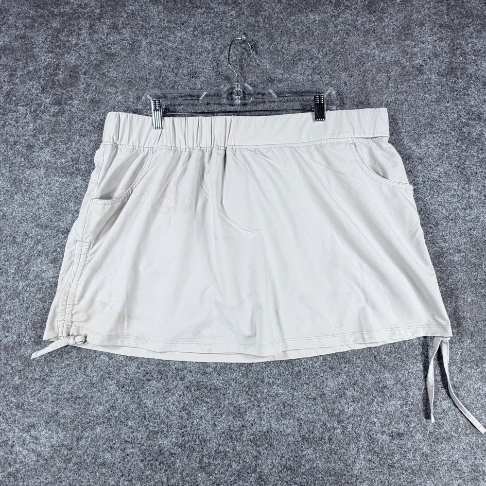 Realtree Fishing Skort Womens 2XL Glacier‎ Gray Stretch Built In Brief UPF 50